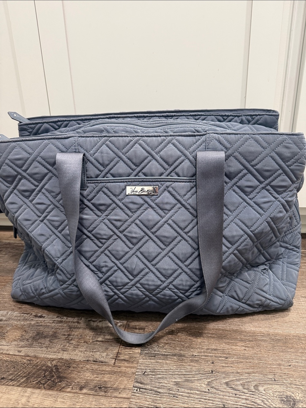 Vera Bradley Performance Twill Large Travel Duffle Bag Blue Grey